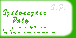 szilveszter paly business card